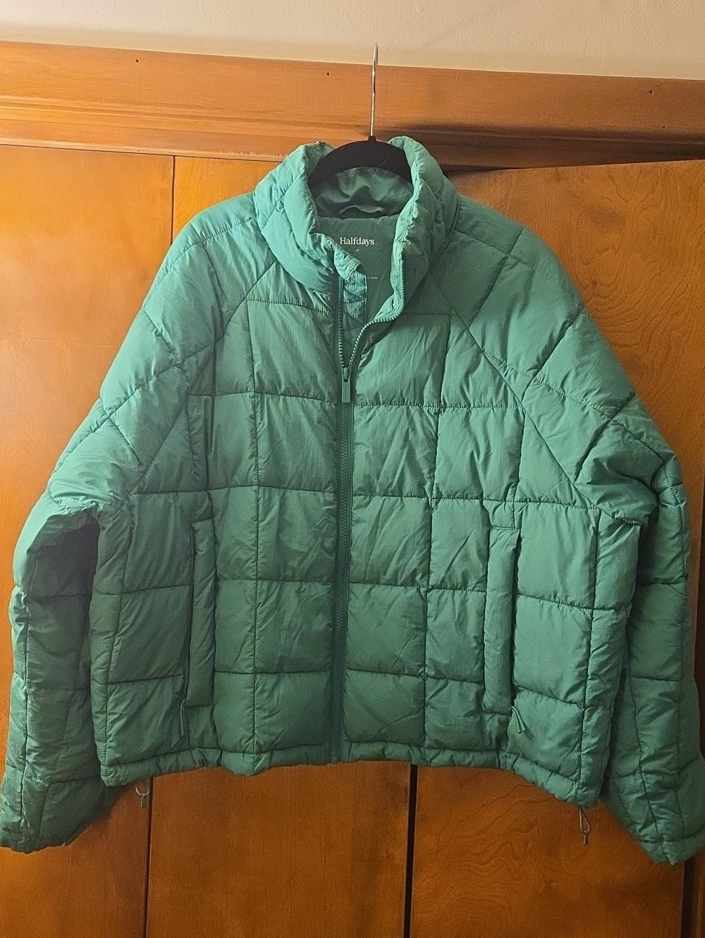 Halfdays Nellie Packable Puffer Size Large In Verdant Green